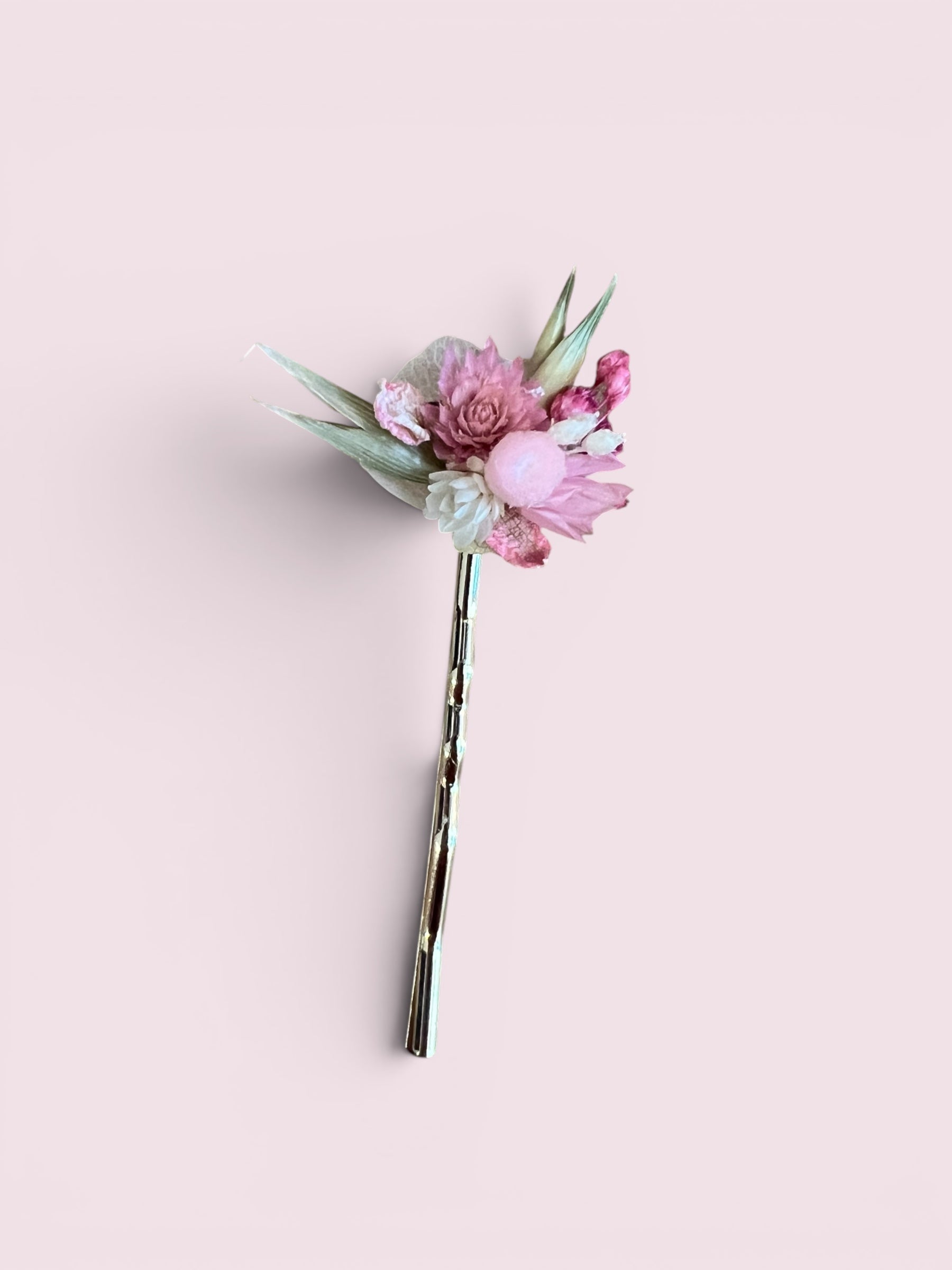 Barrette Plate Fleurs Séchées