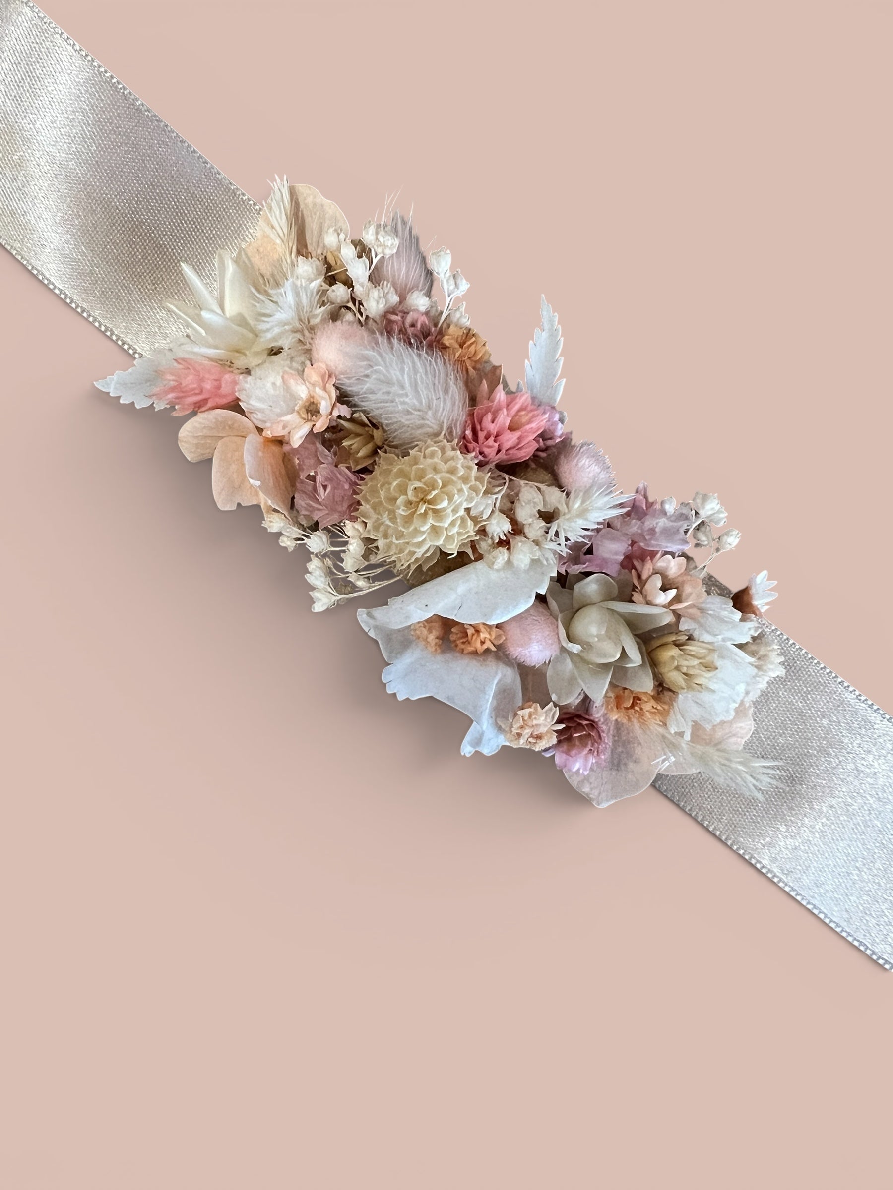 Bracelet Ruban Fleurs Séchées