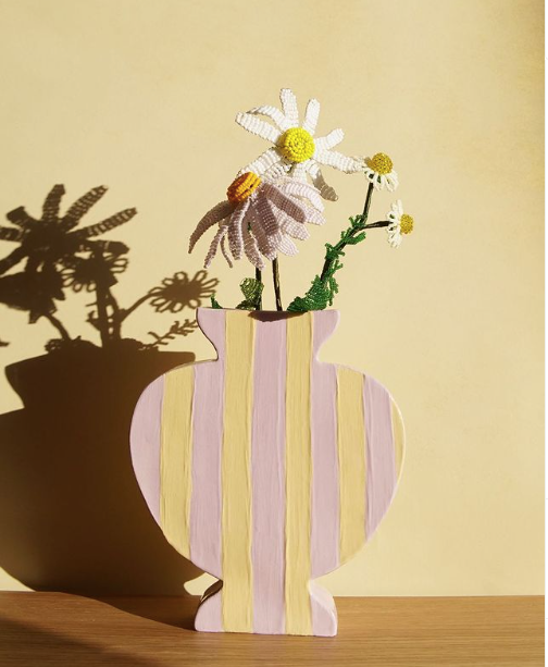 VASE RAYURES LILAS ET JAUNE by JONQUIL ATELIER - photo 2