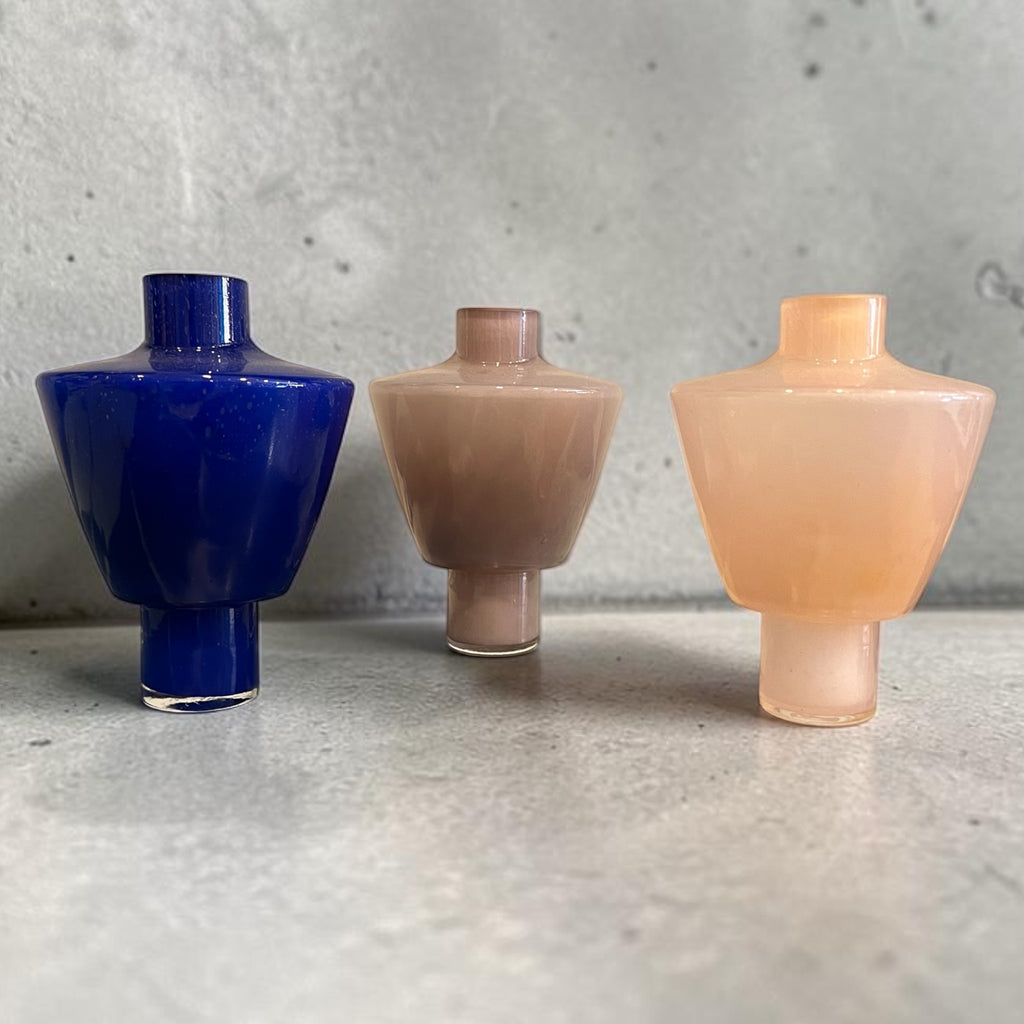 Soliflore flacon en verre soufflé