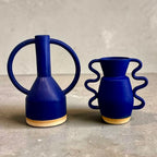 Grand Vase Double Anses Bleu Cobalt by Sophie Alda