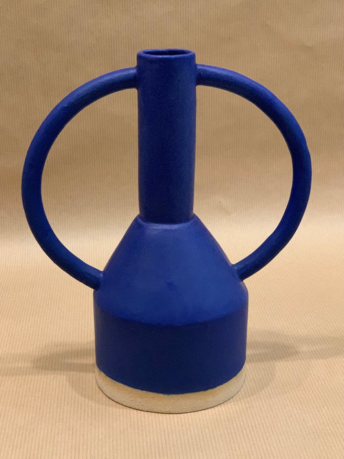 GRAND VASE DOUBLE ANSES BLEU COBALT by SOPHIE ALDA - photo 1