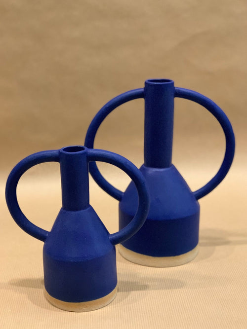 GRAND VASE DOUBLE ANSES BLEU COBALT by SOPHIE ALDA - photo 2